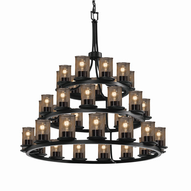 Large Chandeliers Metal Shade by Justice Designs ( 102 | MSH-8712-10-MBLK Wire Mesh ) 