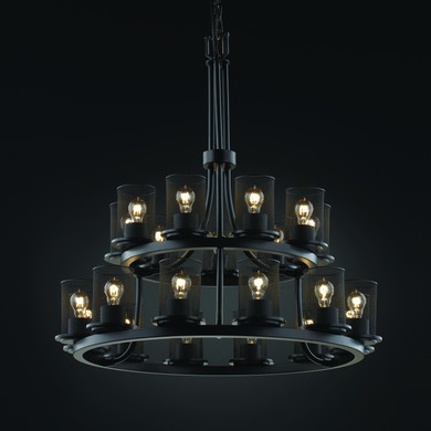 Mid. Chandeliers Metal Shade by Justice Designs ( 102 | MSH-8767-10-MBLK Wire Mesh ) 