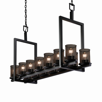 Large Chandeliers Geometric/Linear by Justice Designs ( 102 | MSH-8769-10-MBLK Wire Mesh ) 