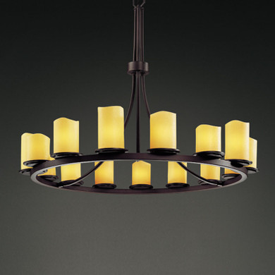 Large Chandeliers Glass Shade by Justice Designs ( 102 | CNDL-8715-14-AMBR-DBRZ CandleAria ) 
