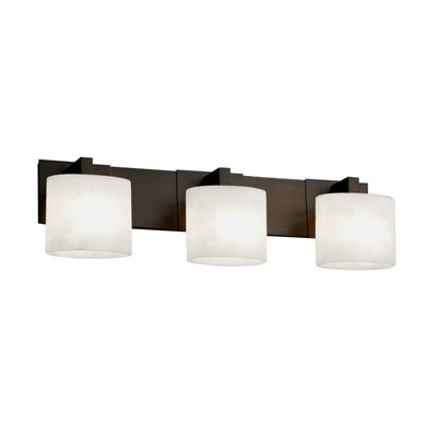 Bathroom Fixtures Three Lights by Justice Designs ( 102 | FSN-8923-30-OPAL-DBRZ Fusion ) 