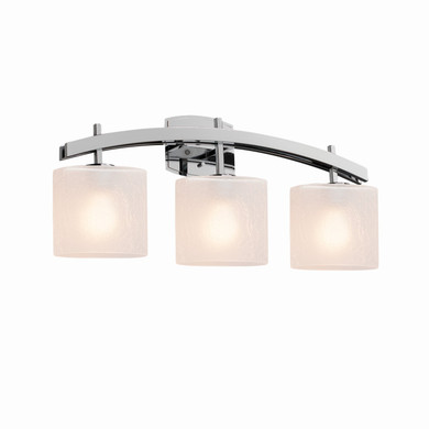 Bathroom Fixtures Three Lights by Justice Designs ( 102 | FSN-8593-30-FRCR-CROM-LED3-2100 Fusion ) 
