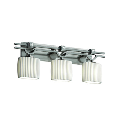 Bathroom Fixtures Three Lights by Justice Designs ( 102 | POR-8503-30-PLET-NCKL-LED3-2100 Limoges ) 