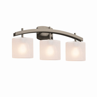 Bathroom Fixtures Three Lights by Justice Designs ( 102 | FSN-8593-30-FRCR-NCKL-LED3-2100 Fusion ) 