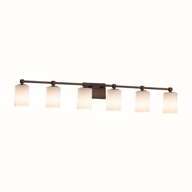 Bathroom Fixtures Five+Lights by Justice Designs ( 102 | FSN-8426-10-OPAL-DBRZ-LED6-4200 Fusion ) 
