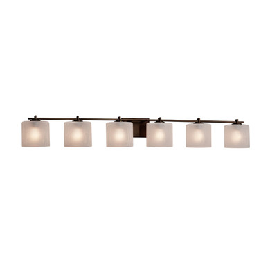 Bathroom Fixtures Five+Lights by Justice Designs ( 102 | FSN-8446-30-FRCR-DBRZ-LED6-4200 Fusion ) 