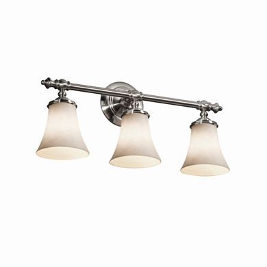Bathroom Fixtures Three Lights by Justice Designs ( 102 | CLD-8523-20-NCKL Clouds ) 