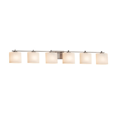 Bathroom Fixtures Five+Lights by Justice Designs ( 102 | FSN-8446-30-OPAL-NCKL Fusion ) 