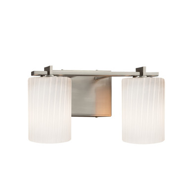 Bathroom Fixtures Two Lights by Justice Designs ( 102 | FSN-8442-10-RBON-NCKL Fusion ) 