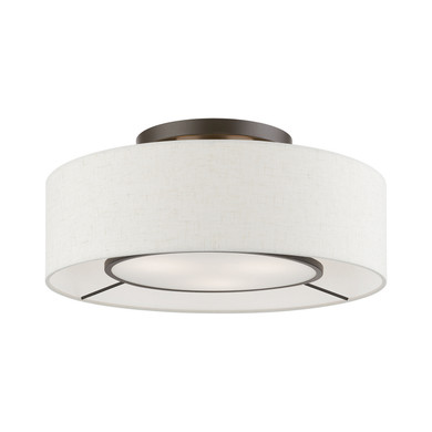 Semi-Flush Mts. Drum Shade by Livex Lighting ( 107 | 40143-91 Ellsworth ) 