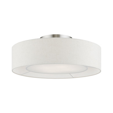 Semi-Flush Mts. Drum Shade by Livex Lighting ( 107 | 40144-91 Ellsworth ) 