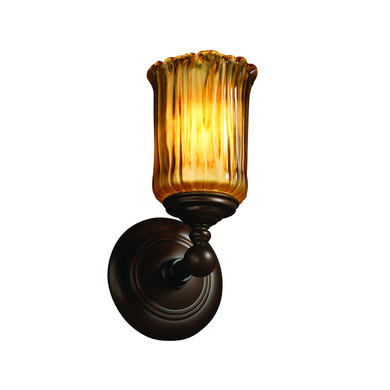 Sconces Single Glass by Justice Designs ( 102 | GLA-8521-16-AMBR-DBRZ Veneto Luce ) 