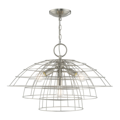 Mid. Chandeliers Metal Shade by Livex Lighting ( 107 | 50948-91 Brooklyn ) 