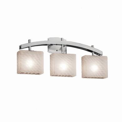 Bathroom Fixtures Three Lights by Justice Designs ( 102 | FSN-8593-55-WEVE-NCKL Fusion ) 