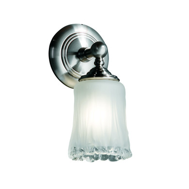 Sconces Single Glass by Justice Designs ( 102 | GLA-8521-16-WTFR-NCKL-LED1-700 Veneto Luce ) 