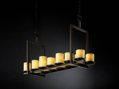 Linear/Island Pillar Candle by Justice Designs ( 102 | CNDL-8769-10-AMBR-DBRZ CandleAria ) 