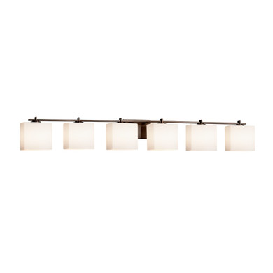 Bathroom Fixtures Five+Lights by Justice Designs ( 102 | FSN-8446-55-OPAL-DBRZ-LED6-4200 Fusion ) 