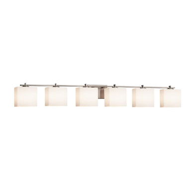 Bathroom Fixtures Five+Lights by Justice Designs ( 102 | FSN-8446-55-OPAL-NCKL Fusion ) 