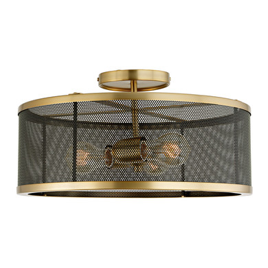 Semi-Flush Mts. Drum Shade by JVI Designs ( 261 | 3071-10 Wellington ) 