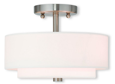 Semi-Flush Mts. Drum Shade by Livex Lighting ( 107 | 51042-91 Meridian ) 