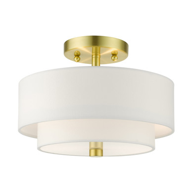 Semi-Flush Mts. Drum Shade by Livex Lighting ( 107 | 51043-12 Meridian ) 
