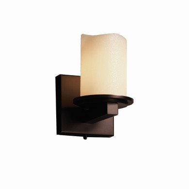 Sconces Single Glass by Justice Designs ( 102 | CNDL-8771-14-CREM-DBRZ-LED1-700 CandleAria ) 