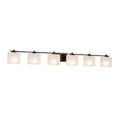 Bathroom Fixtures Five+Lights by Justice Designs ( 102 | FSN-8446-55-WEVE-DBRZ-LED6-4200 Fusion ) 