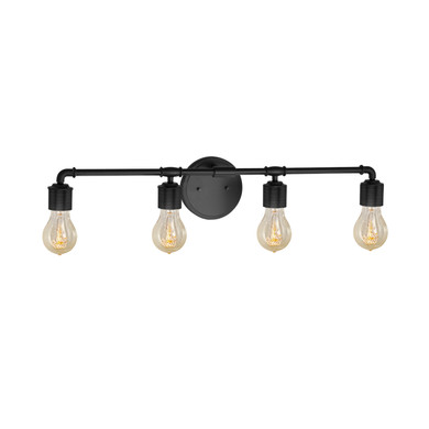 Bathroom Fixtures Four Lights by Justice Designs ( 102 | NSH-8464-MBLK No Shade Material ) 
