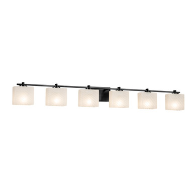 Bathroom Fixtures Five+Lights by Justice Designs ( 102 | FSN-8446-55-WEVE-MBLK-LED6-4200 Fusion ) 