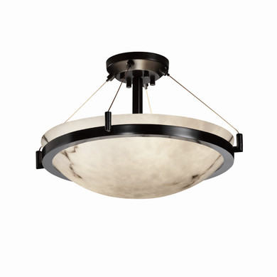 Semi-Flush Mts. Bowl Style by Justice Designs ( 102 | FAL-9681-35-MBLK-LED3-3000 LumenAria ) 