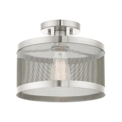 Semi-Flush Mts. Drum Shade by Livex Lighting ( 107 | 46216-91 Industro ) 