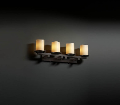 Bathroom Fixtures Four Lights by Justice Designs ( 102 | CNDL-8774-14-CREM-DBRZ CandleAria ) 