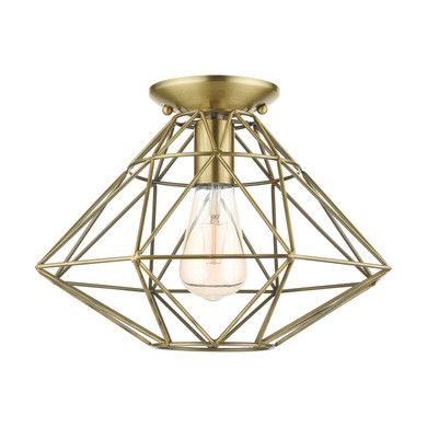 Flush Mounts Cage Style by Livex Lighting ( 107 | 46248-01 Geometric ) 