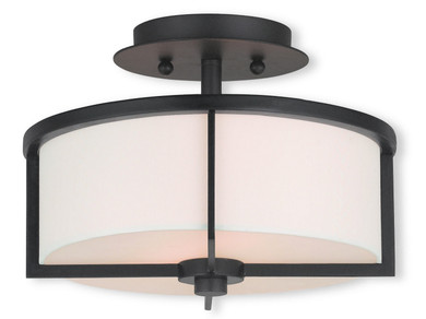Semi-Flush Mts. Drum Shade by Livex Lighting ( 107 | 51072-07 Wesley ) 