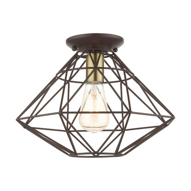Flush Mounts Cage Style by Livex Lighting ( 107 | 46248-07 Knox ) 