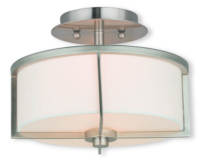 Semi-Flush Mts. Drum Shade by Livex Lighting ( 107 | 51072-91 Wesley ) 