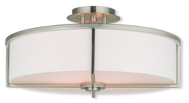 Semi-Flush Mts. Drum Shade by Livex Lighting ( 107 | 51075-91 Wesley ) 