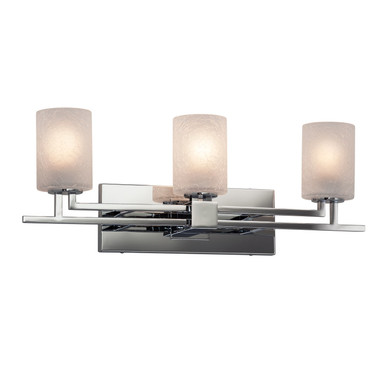 Bathroom Fixtures Three Lights by Justice Designs ( 102 | FSN-8703-10-FRCR-CROM-LED3-2100 Fusion ) 