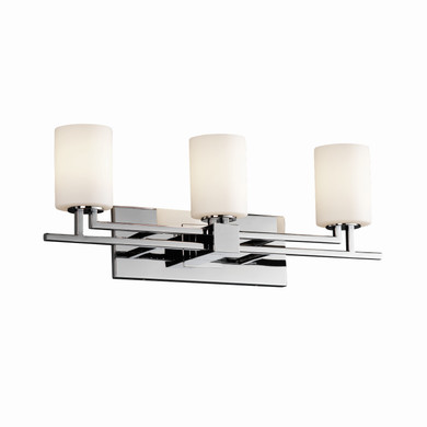 Bathroom Fixtures Three Lights by Justice Designs ( 102 | FSN-8703-10-OPAL-CROM Fusion ) 