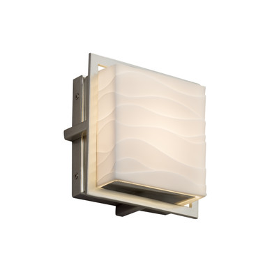 Exterior Wall Mt./Flush by Justice Designs ( 102 | PNA-7561W-WAVE-NCKL Porcelina ) 