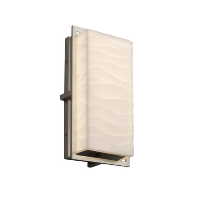 Exterior Wall Mt./Flush by Justice Designs ( 102 | PNA-7562W-WAVE-NCKL Porcelina ) 