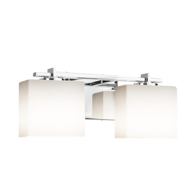 Bathroom Fixtures Two Lights by Justice Designs ( 102 | FSN-8442-55-OPAL-CROM-LED2-1400 Fusion ) 