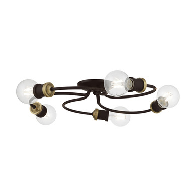 Semi-Flush Mts. Exposed Lamps by Livex Lighting ( 107 | 46385-07 Bromley ) 