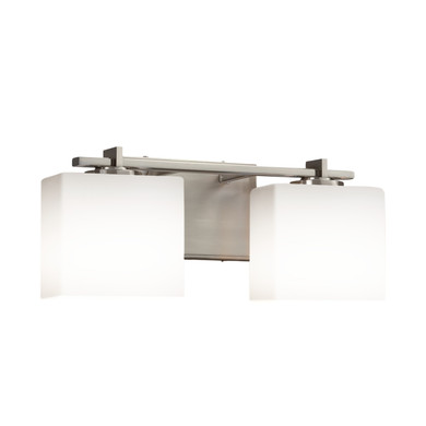Bathroom Fixtures Two Lights by Justice Designs ( 102 | FSN-8442-55-OPAL-NCKL Fusion ) 