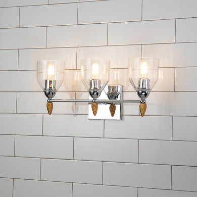 Bathroom Fixtures Three Lights by Lucas + McKearn ( 175 | BB1000PC-3-F2G Felice ) 