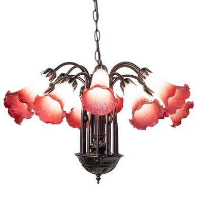 Mid. Chandeliers Glass Down by Meyda Tiffany ( 57 | 130935 Pink/White ) 