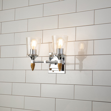 Bathroom Fixtures Two Lights by Lucas + McKearn ( 175 | BB1022PC-2-F2G Vetiver ) 