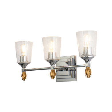 Bathroom Fixtures Three Lights by Lucas + McKearn ( 175 | BB1022PC-3-F1G Vetiver ) 