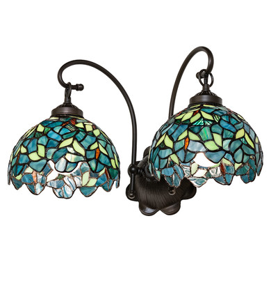 Sconces Double Glass by Meyda Tiffany ( 57 | 244821 Nightfall Wisteria ) 