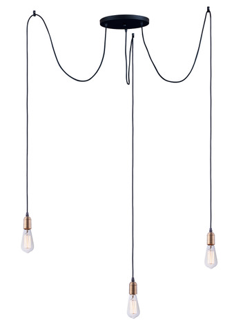 Mini Pendants 3 Light Cluster by Maxim ( 16 | 12123BKAB Early Electric ) 
